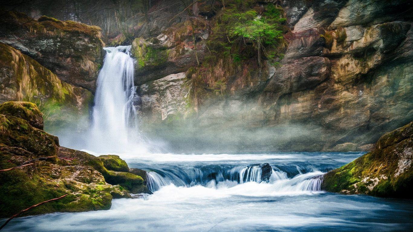 1366x768 Waterfalls: Kravice Herzegovina Nature Waterfalls Bosnia Rivers