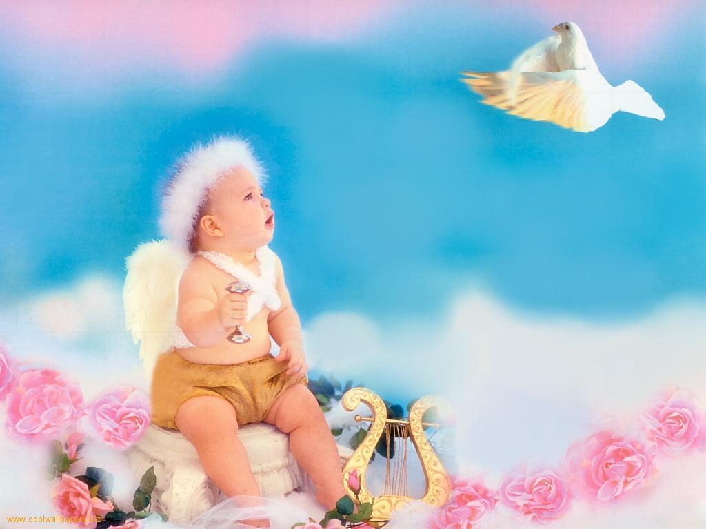 1024x768 AMMA: Baby Angels Wallpaper