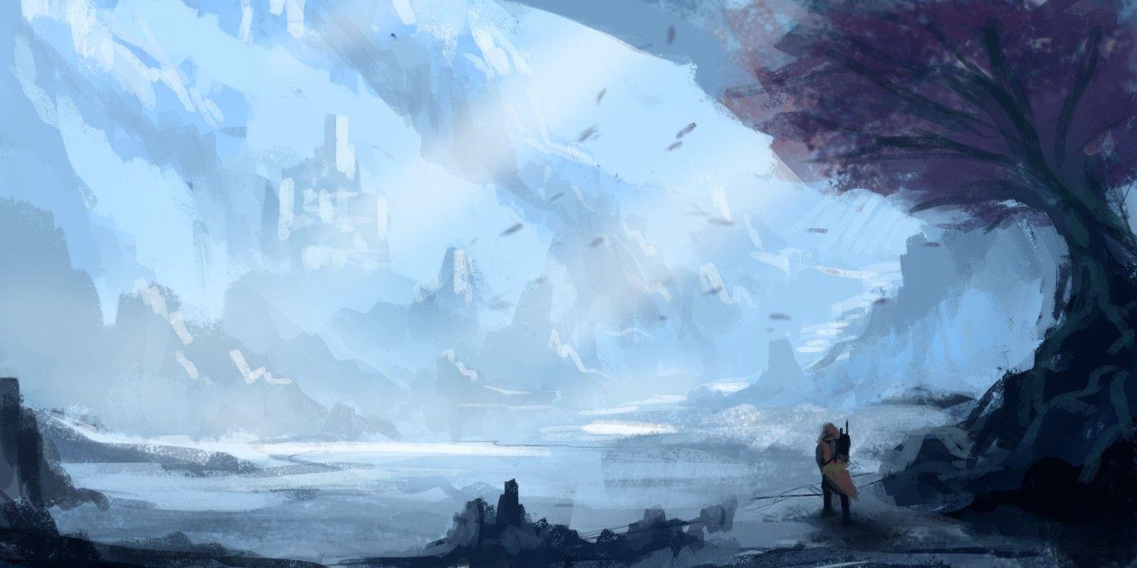 1600x800 fantasy art, artwork, ice, Arctic, Terrain, weather, wave, screenshot, atmospheric phenomenon, computer wallpaper, geological phenomenon, wind wave. Mocah.org HD Desktop Wallpaper