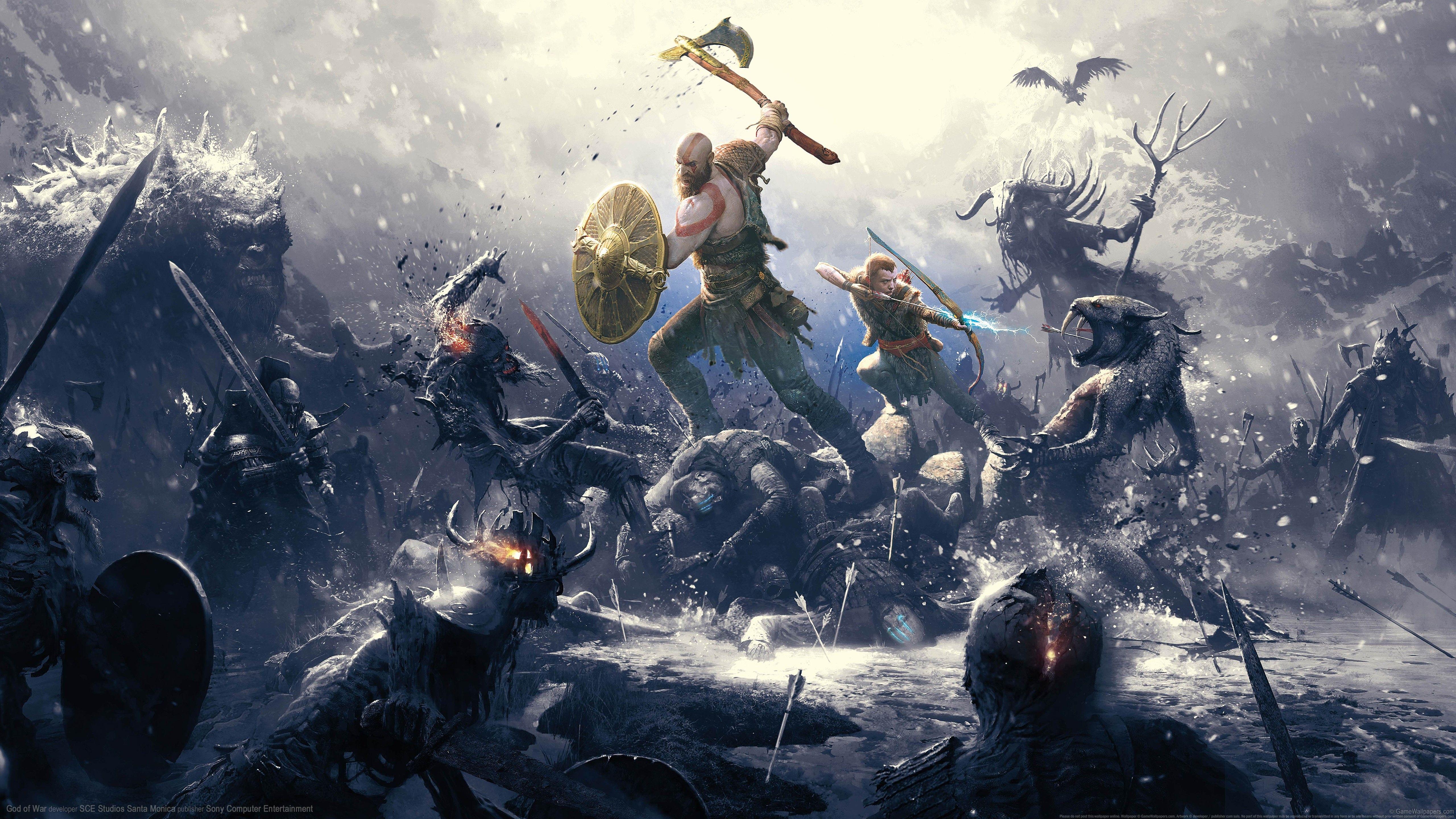 5120x2880 Wallpaper / God of War, God of War (2018), digital art, video game art, video games, Kratos