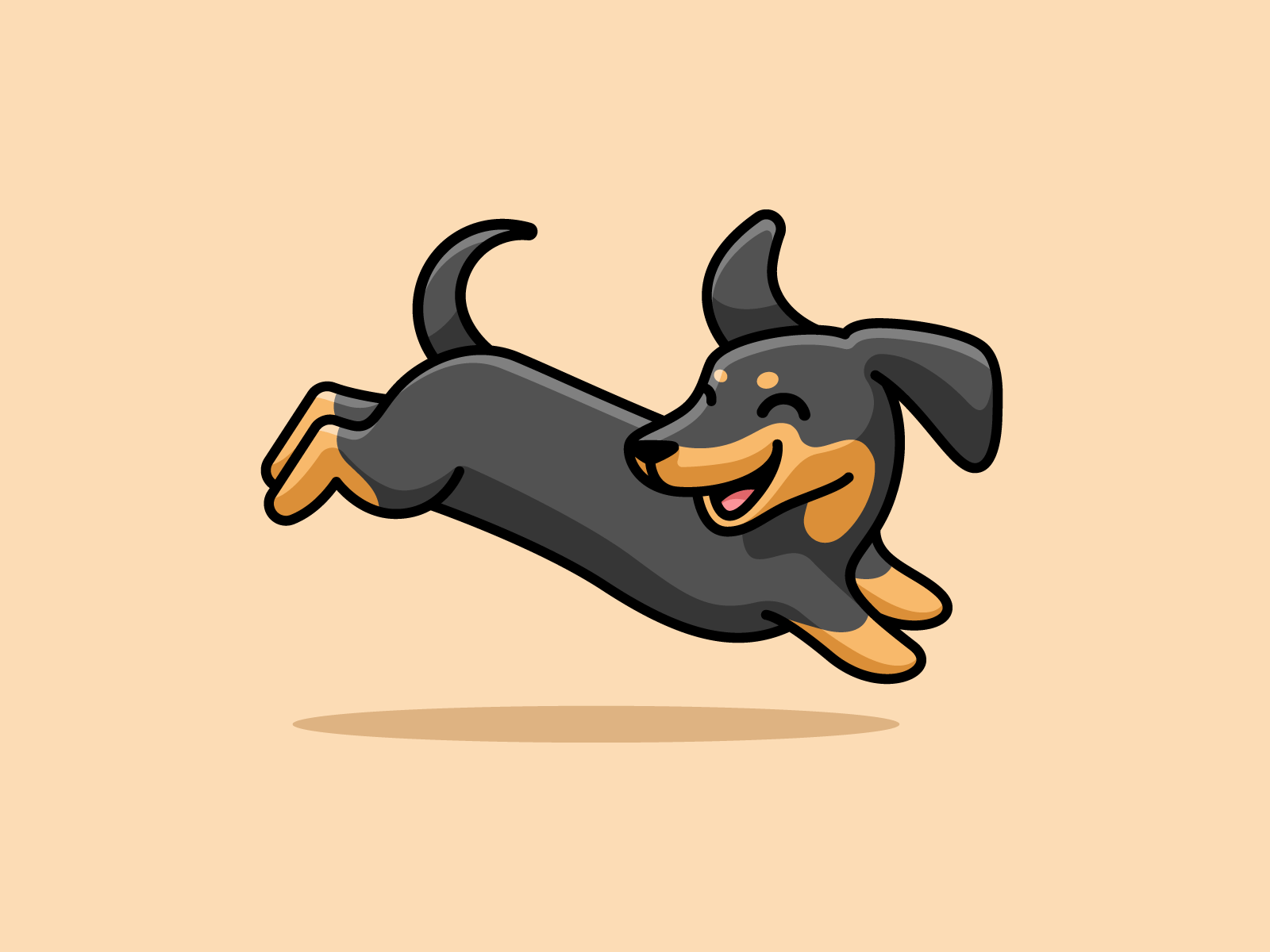 1600x1200 Happy Dachshund by Alfrey Davilla. vaneltia on Dribbble