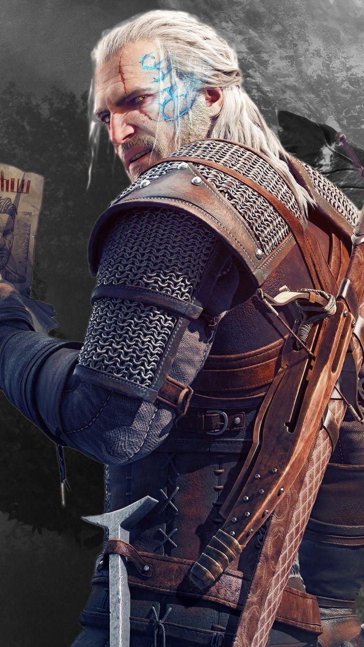 720x1280 Geralt of rivia, The Witcher 3: Wild Hunt, video game, warrior, 720x1280 wallpaper. The witcher game, The witcher, Witcher art