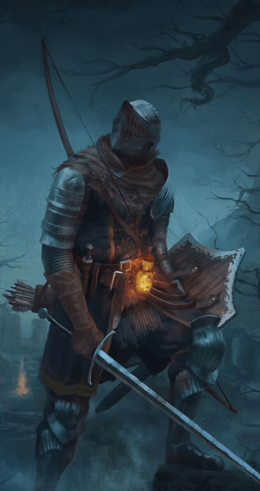 Featured image of post Dark Souls Wallpaper 4K Phone Person wearing armor holding big sword illustration dark souls