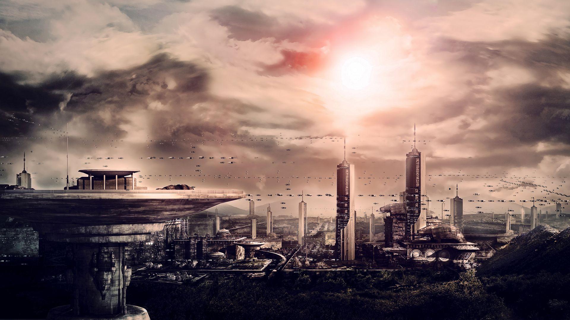 1920x1080 Futuristic City Desktop Background. Steampunk City Wallpaper, New York City Wallpaper and Anime City Wallpaper
