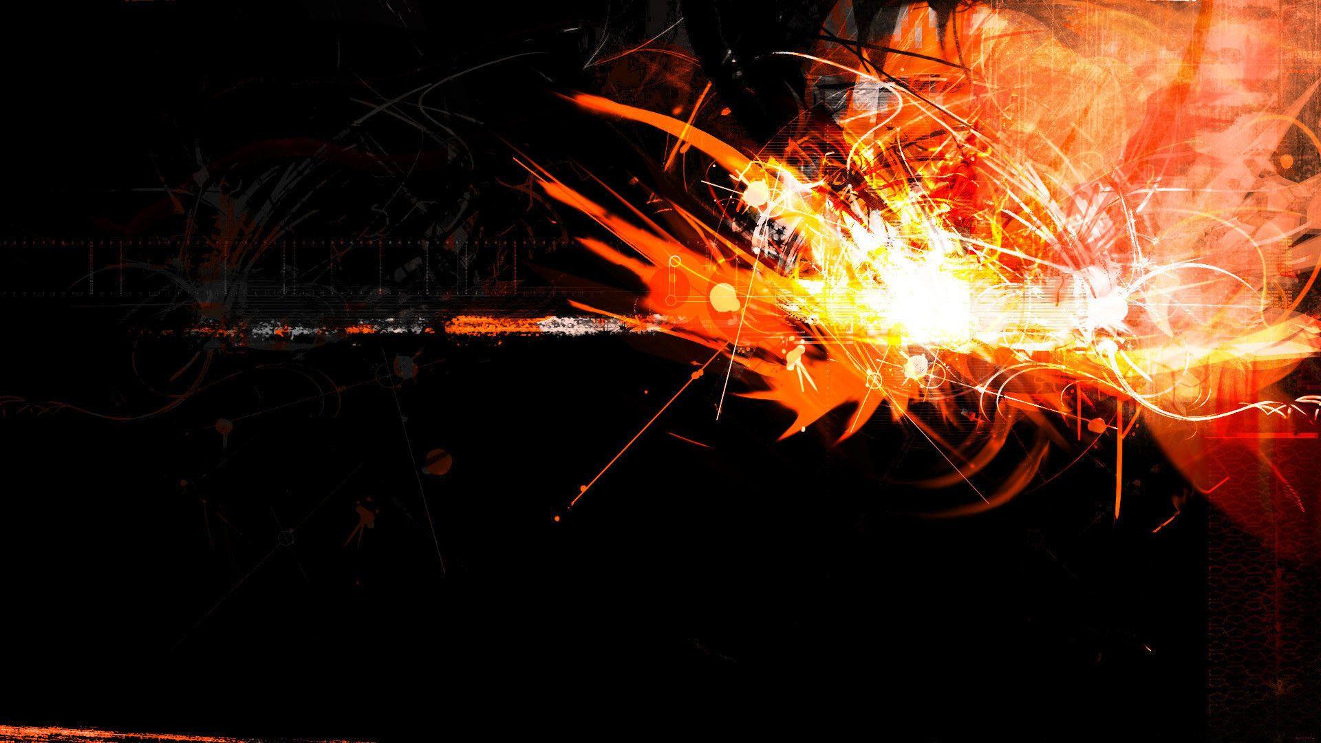 1920x1080 Neon Orange Background