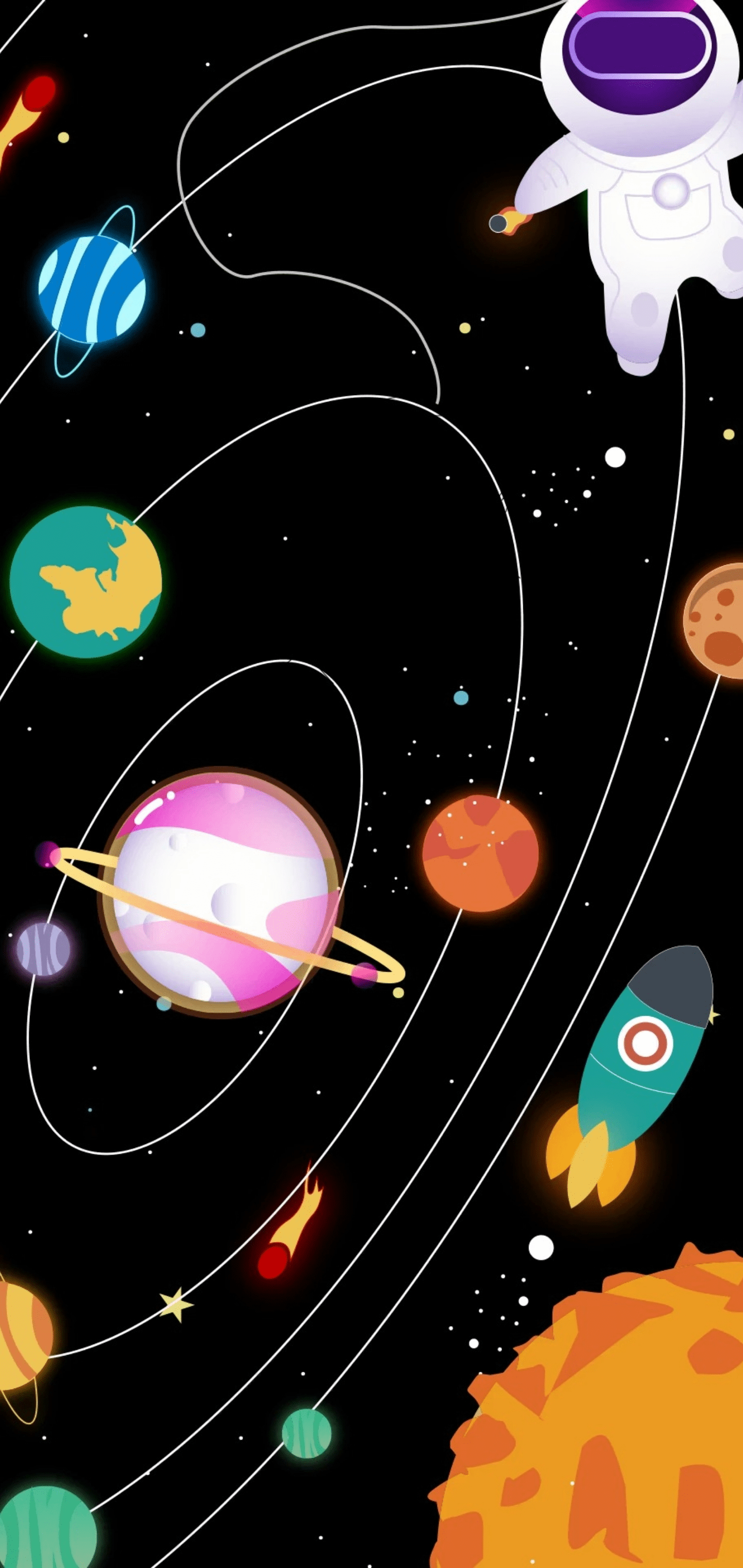 1440x3040 Galaxy Themes Solar System Galaxy S10 Hole Punch Wallpaper