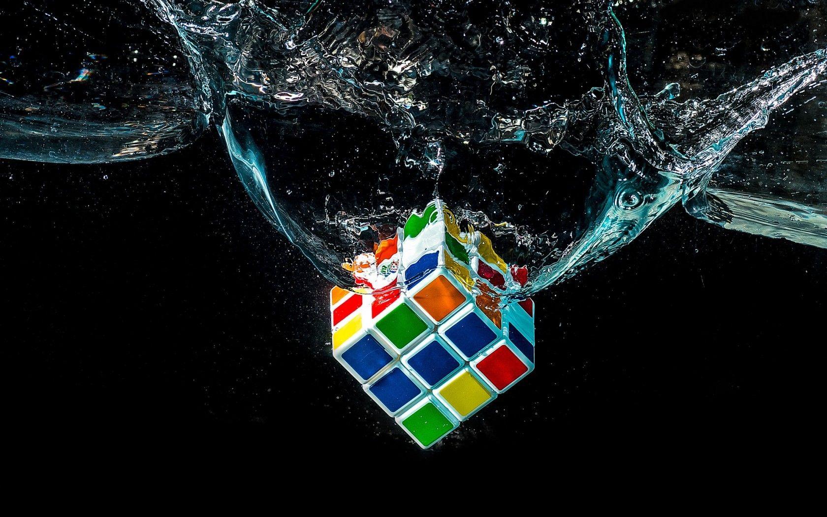 1680x1050 water, Digital Art, Rubiks Cube Wallpaper HD / Desktop and Mobile Background