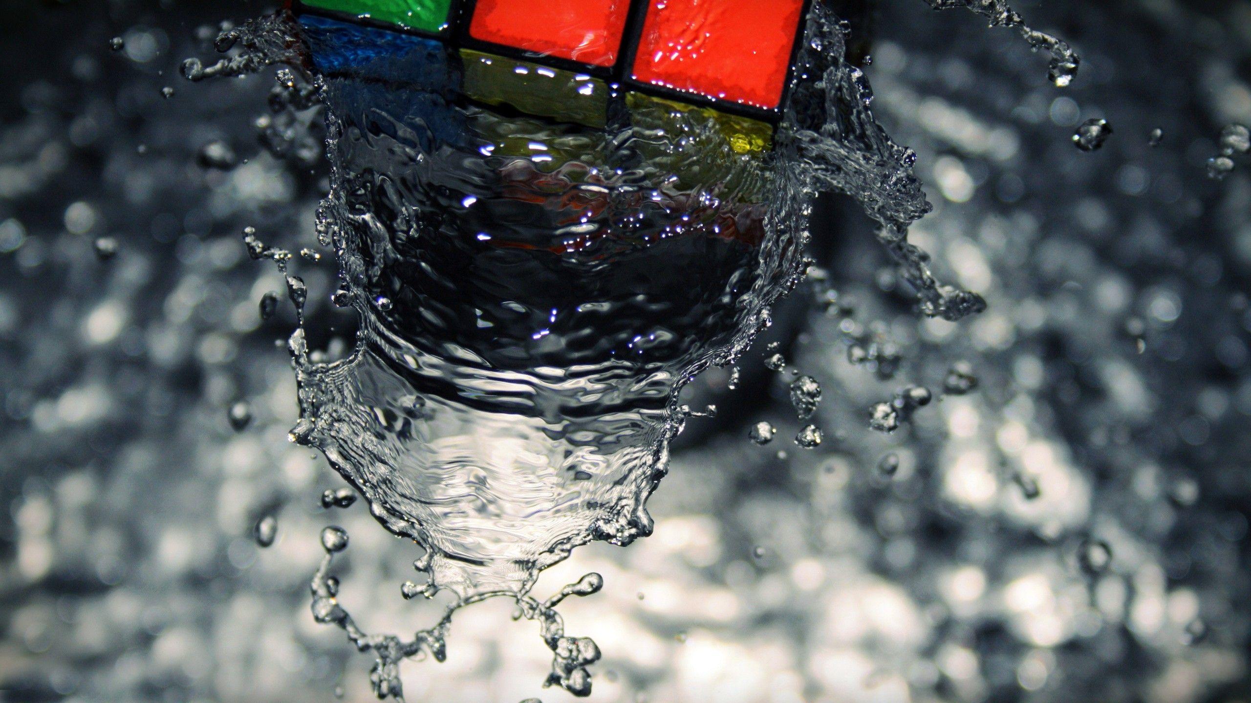 2560x1440 Wallpaper Cube In Water Wallpaper & Background Download