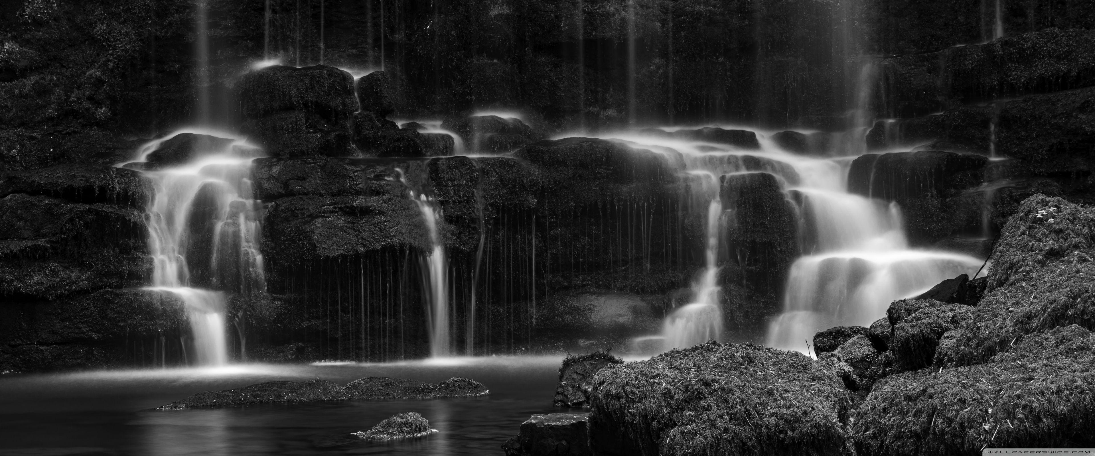 3840x1600 Nature Waterfall Long Exposure Black and White Ultra HD Desktop Background Wallpaper for 4K UHD TV : Widescreen & UltraWide Desktop & Laptop : Tablet