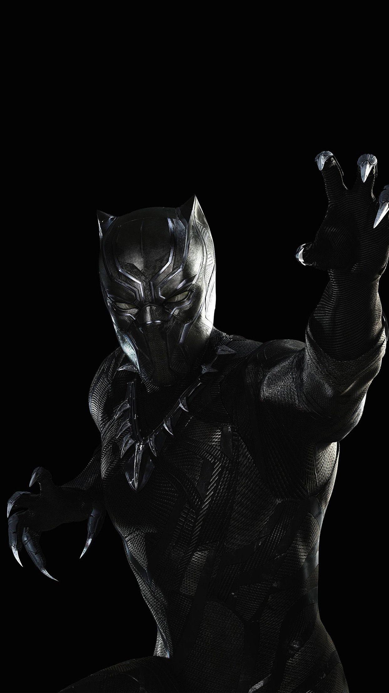 1242x2208 iPhone7 wallpaper. black panther marvel hero art illustration dark