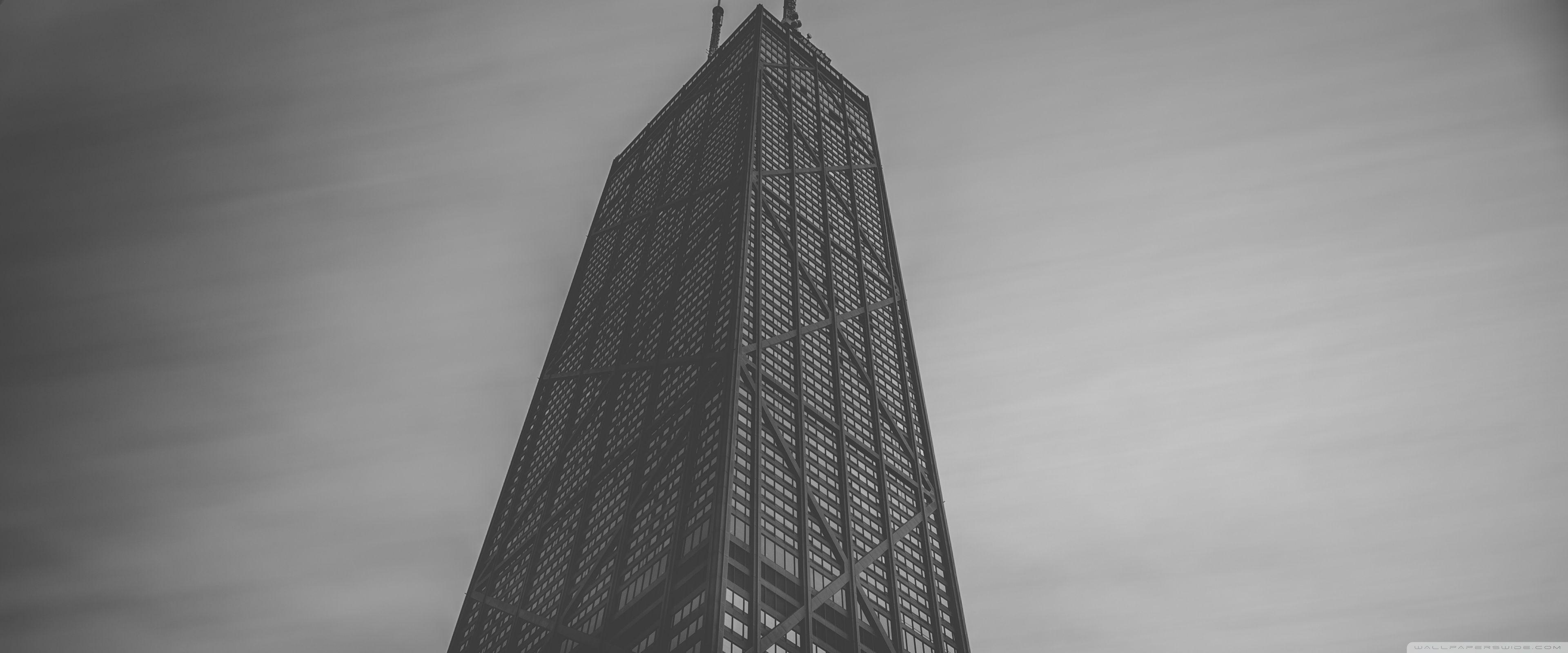 3840x1600 John Hancock Center in Chicago, Black and White Ultra HD Desktop Background Wallpaper for 4K UHD TV : Widescreen & UltraWide Desktop & Laptop : Tablet