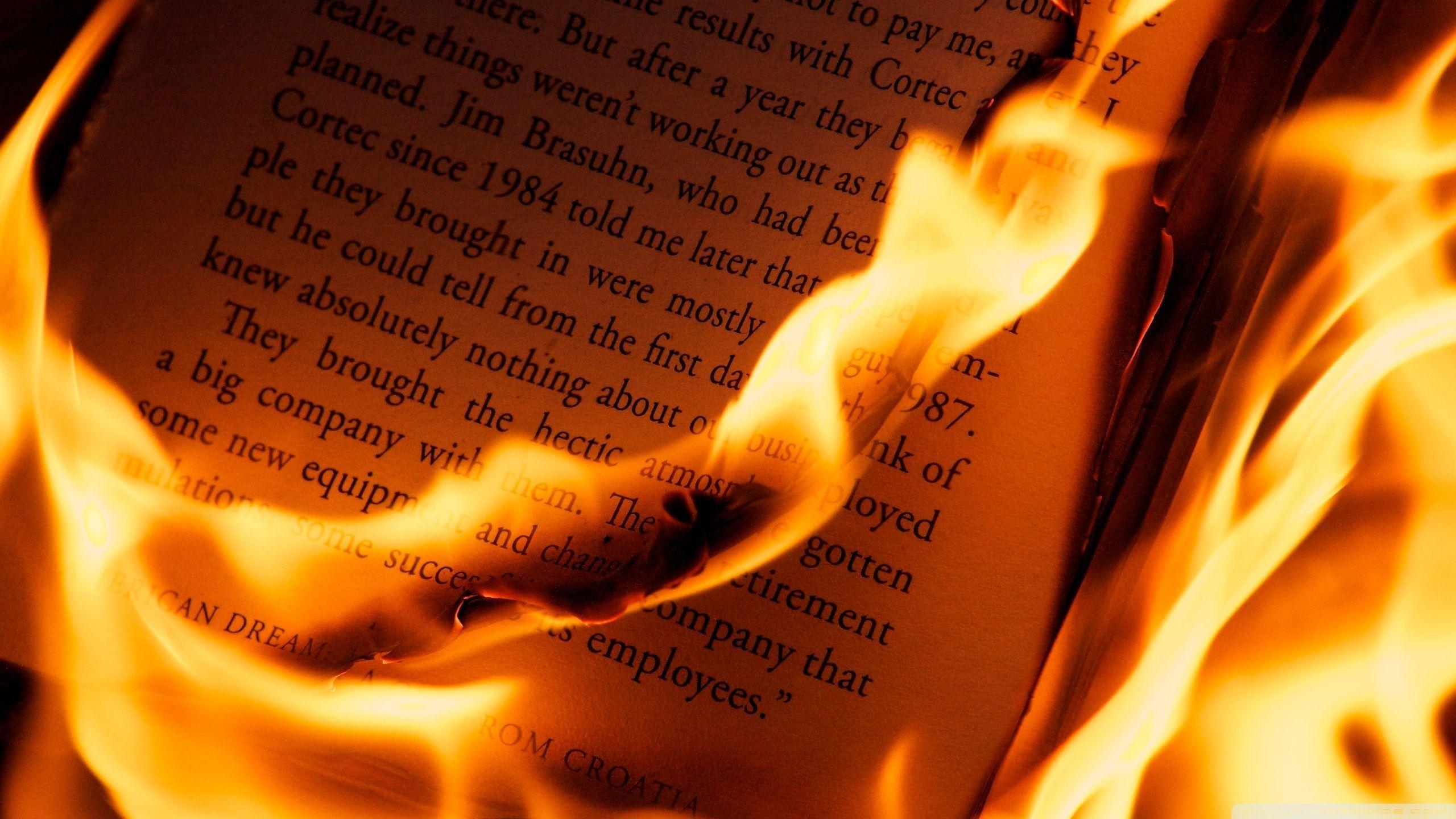 2560x1440 burning book. Book wallpaper, Eching, Fire photography