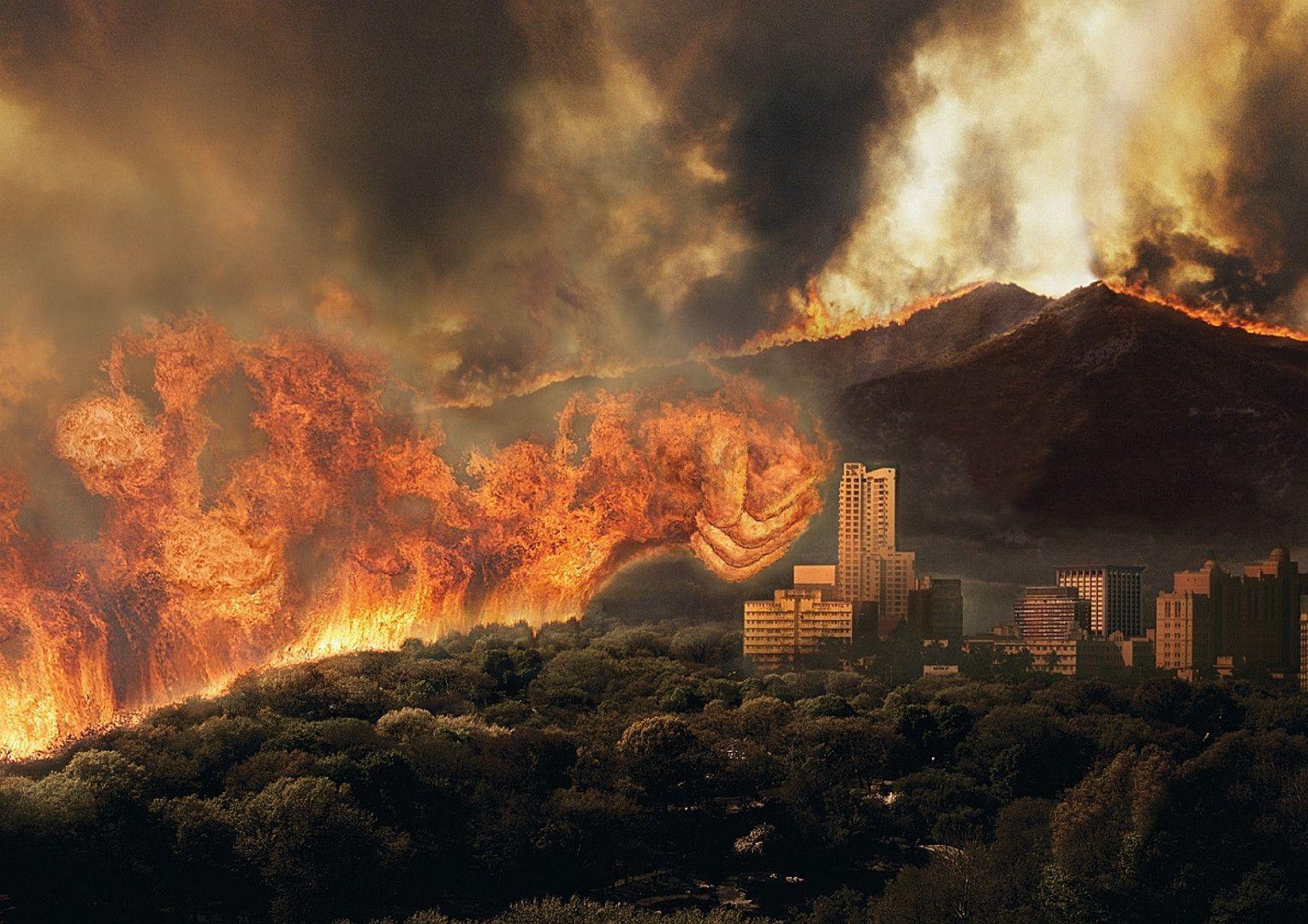 1528x1080 Forest Fire Wallpaper
