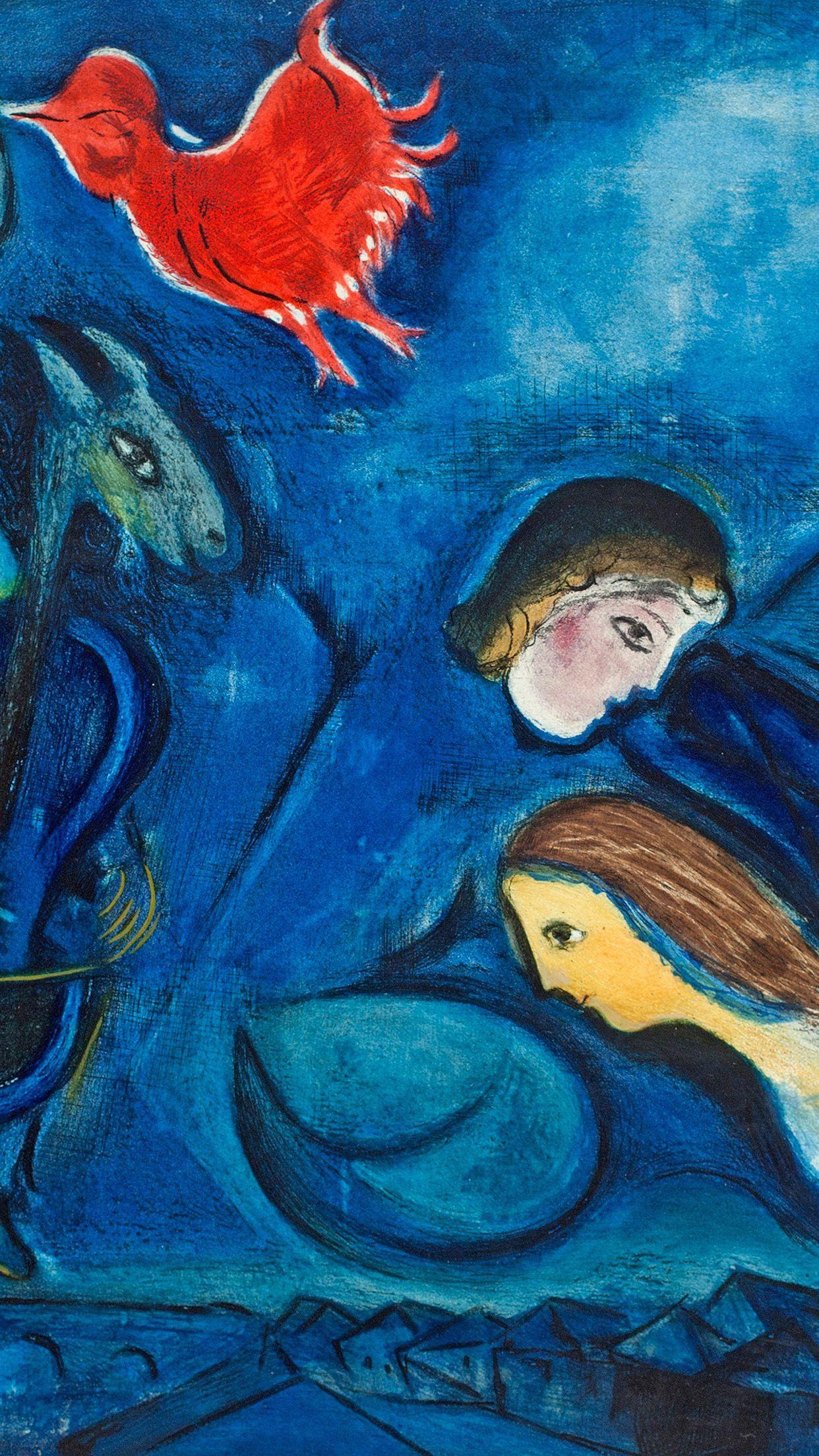 1242x2208 iPhone X wallpaper. chagall classic art illustration