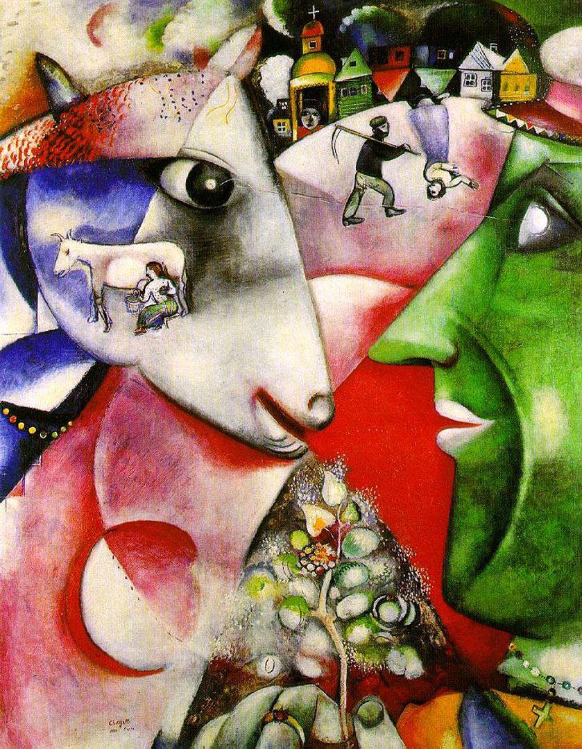 839x1080 I And The Village surrealist marc chagall art wallpaper
