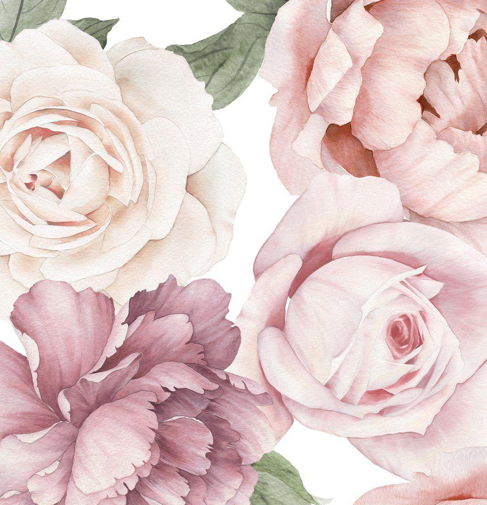 988x1024 Peony And Rose Wallpaper