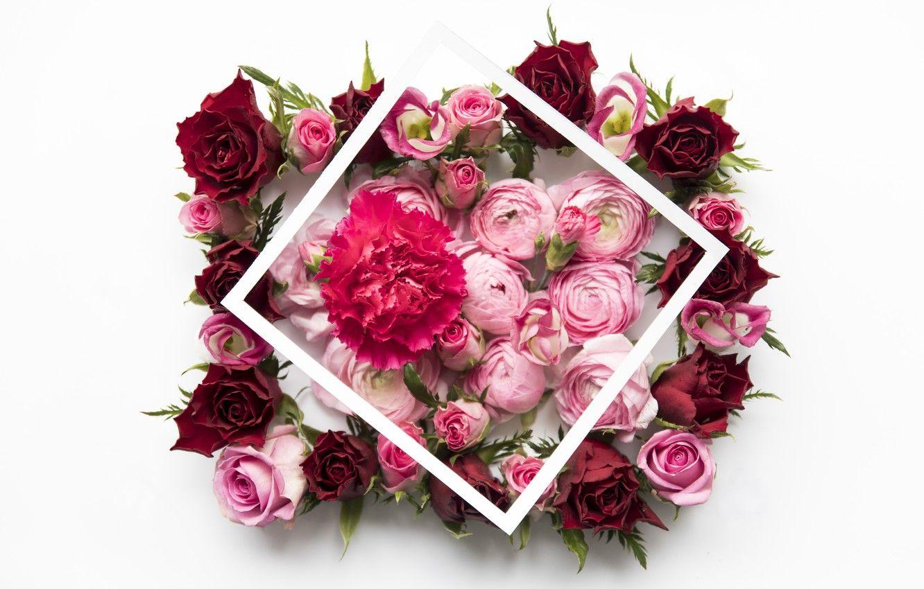 1332x850 Wallpaper flowers, roses, red, pink, pink, flowers, peonies, roses, peonies, frame, floral image for desktop, section цветы
