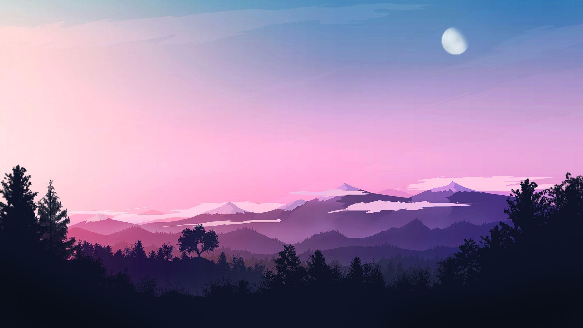 1920x1080 Evening Landscape Minimal 4k Laptop Full HD 1080P HD 4k Wallpaper, Image, Background, Photo and Picture