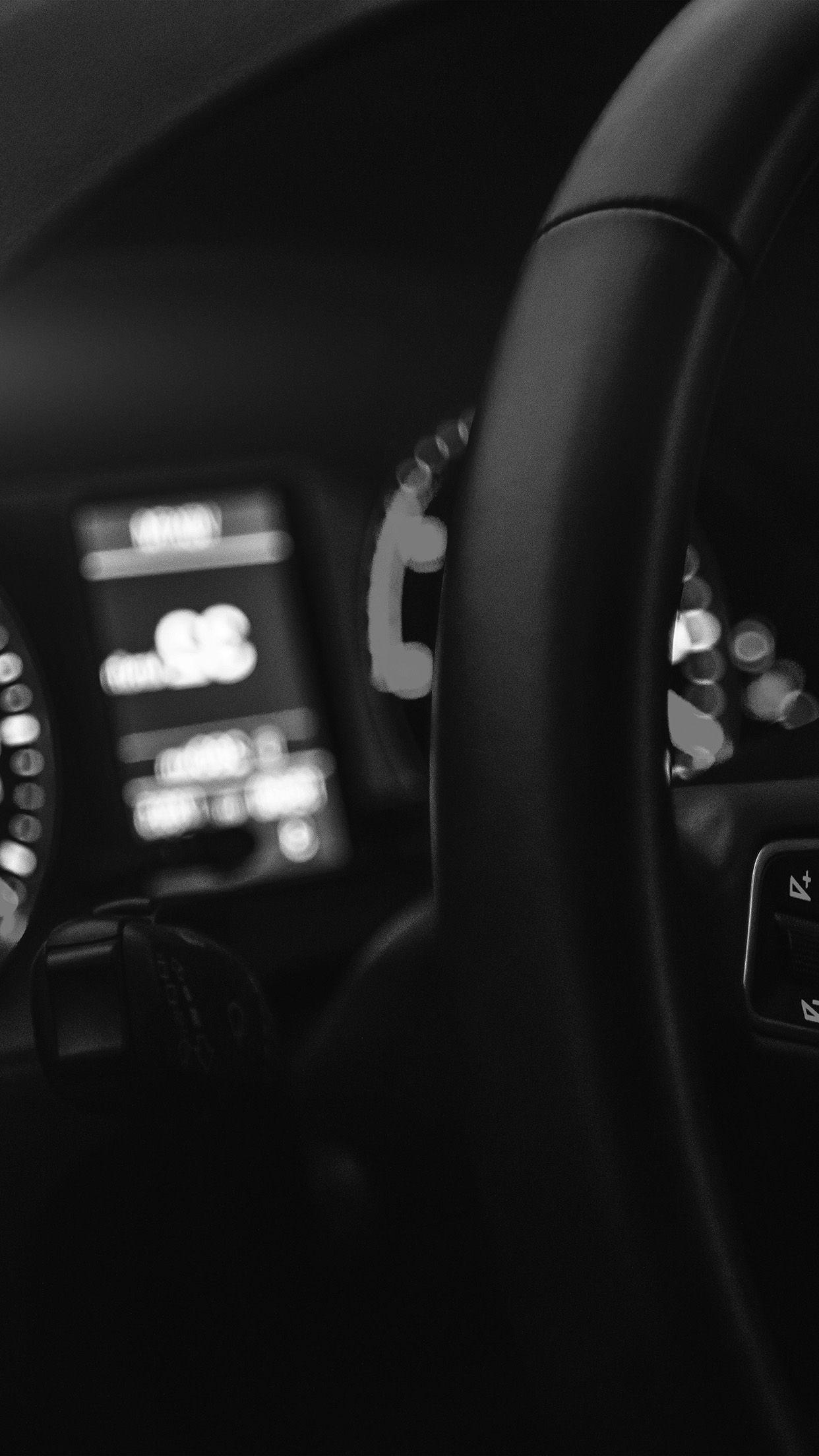 1242x2208 Car Audi Drive Interior Motor Man Dark Bw Night Android wallpaper
