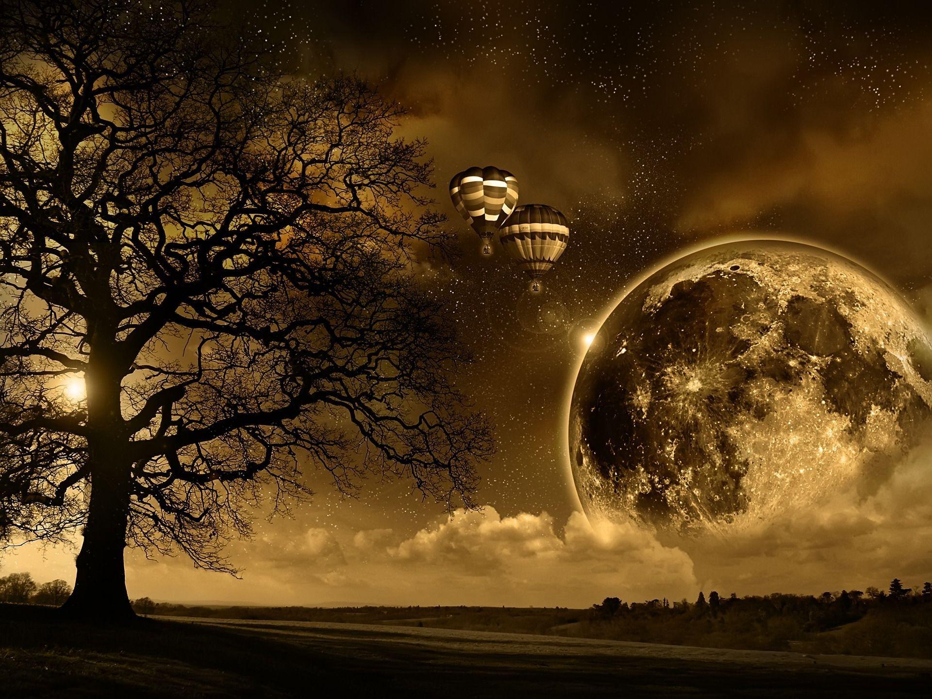 1920x1440 magic moon 3D wallpaper. Zee Wallpaper. Moon picture, Beautiful moon, Nature
