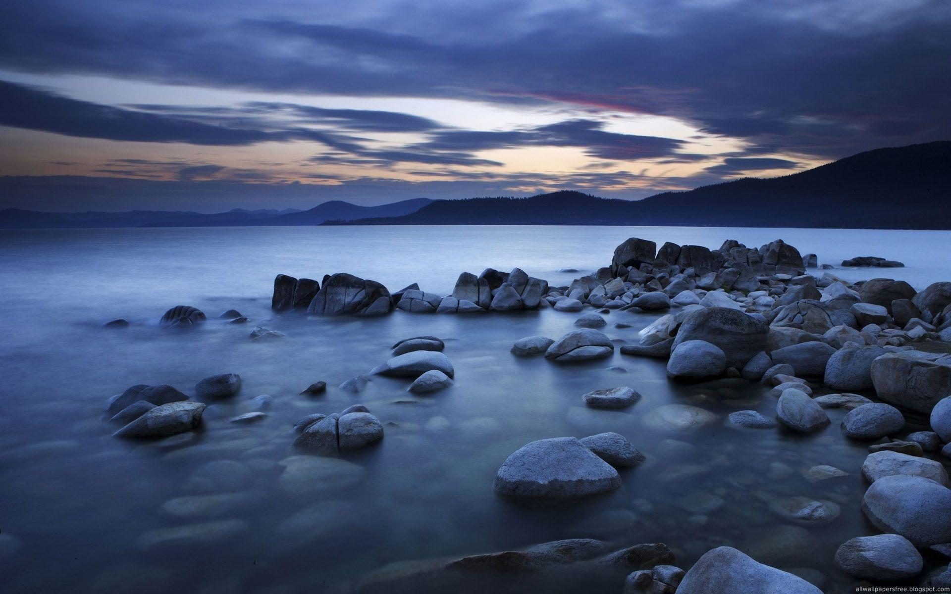 1920x1200 Rocky Shore Background wallpaperx1200