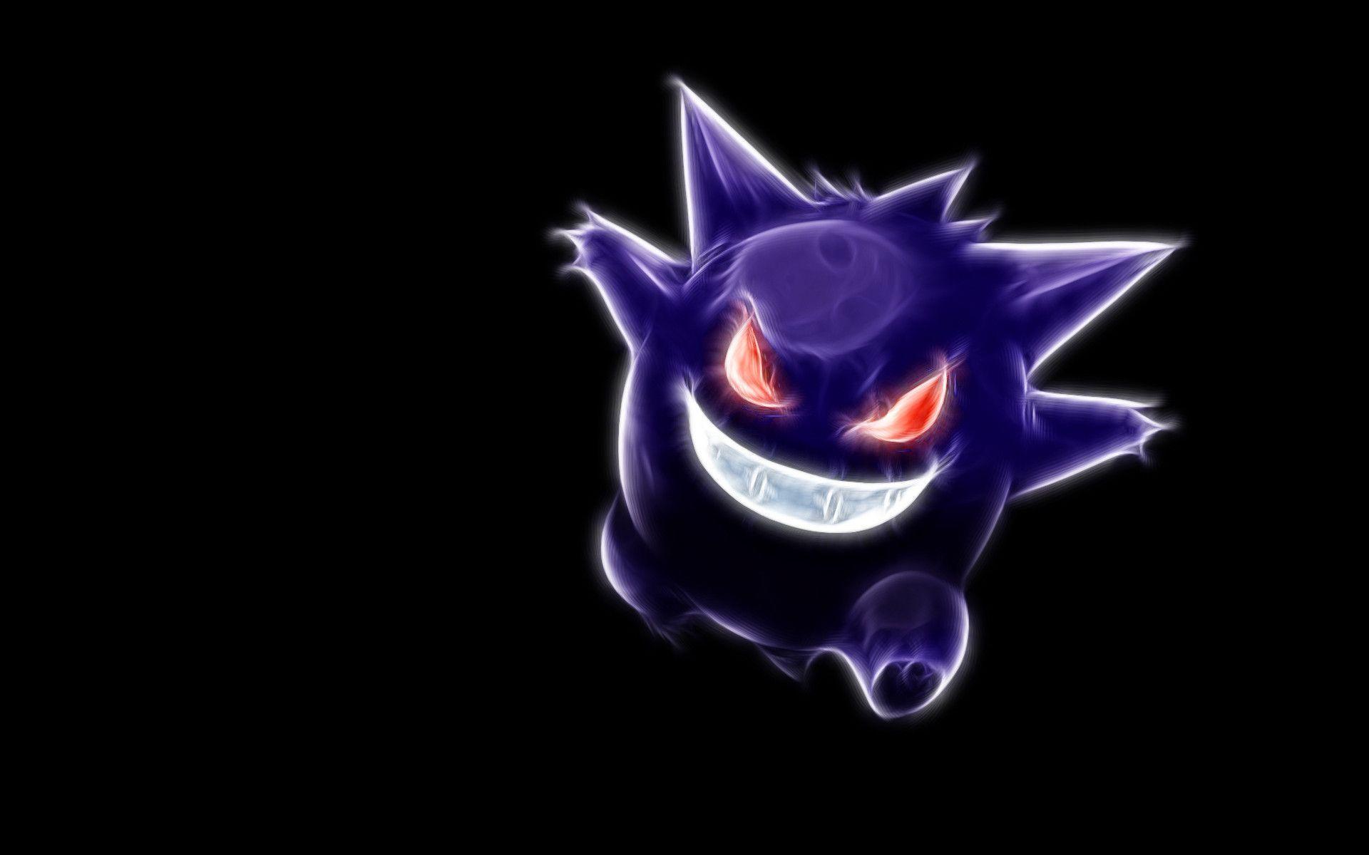 Can someone change the colors of Mega Gengar and Gigantamax Gengar to their  shiny colorations in this image? And change background color to light  blue? Regular Gengar isn't too different from it's