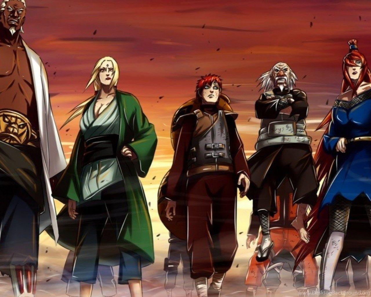 1280x1024 Wallpaper Mizukage Kazekage Raikage Hokage Tsuchikage HD Wallpaper