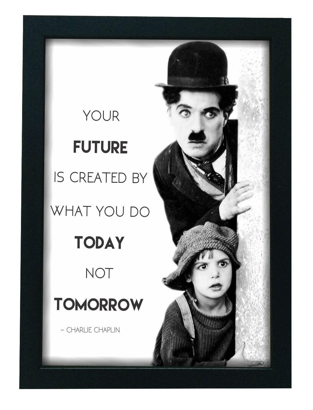 1076x1411 Charlie Chaplin quote Wall Art Framed From I Art (13 inch X 9.5 inch): Amazon.in: Home & Kitchen