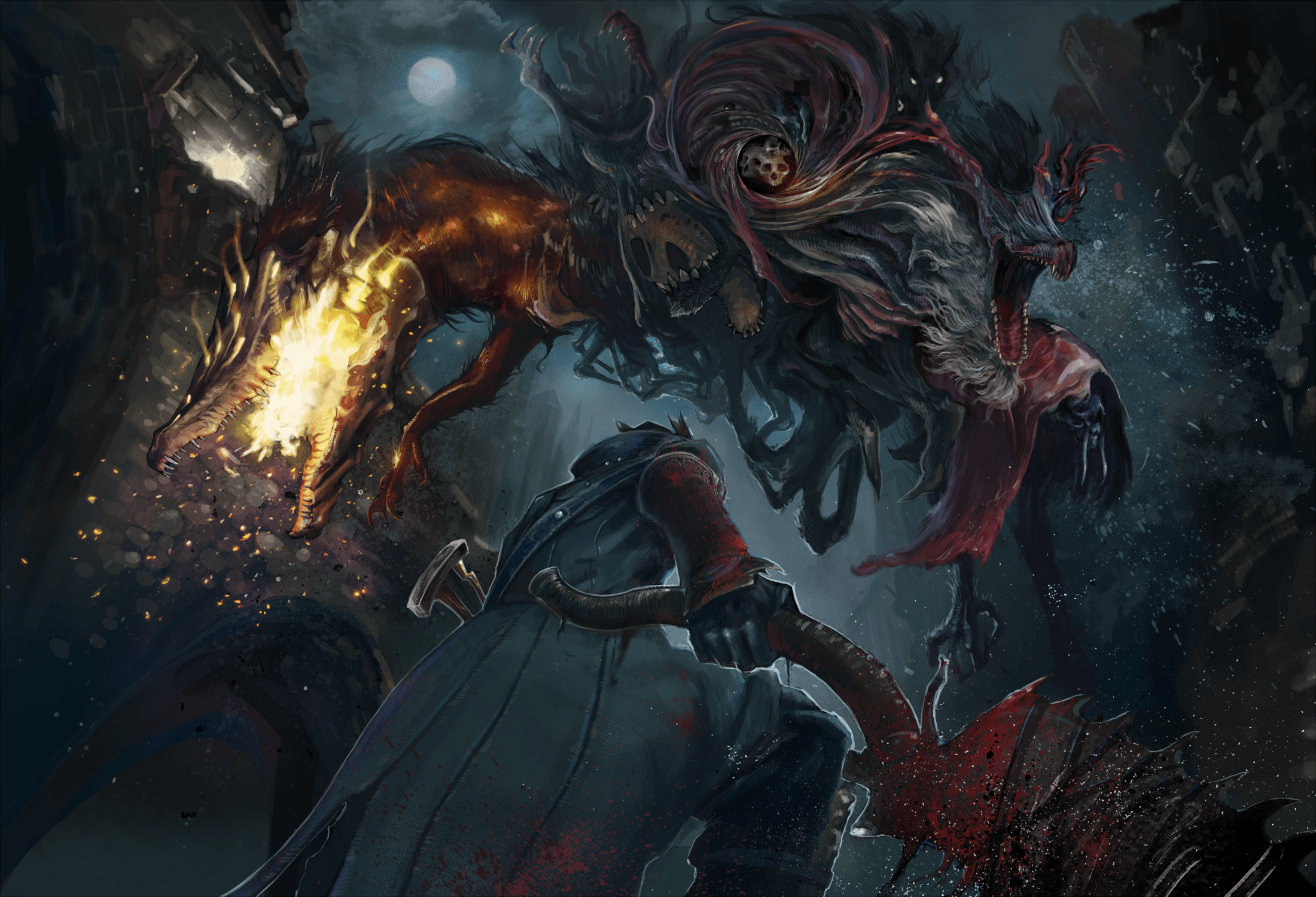 2200x1500 #dark, #artwork, #video games, #digital art, #Bloodborne, wallpaper. Mocah.org HD Desktop Wallpaper