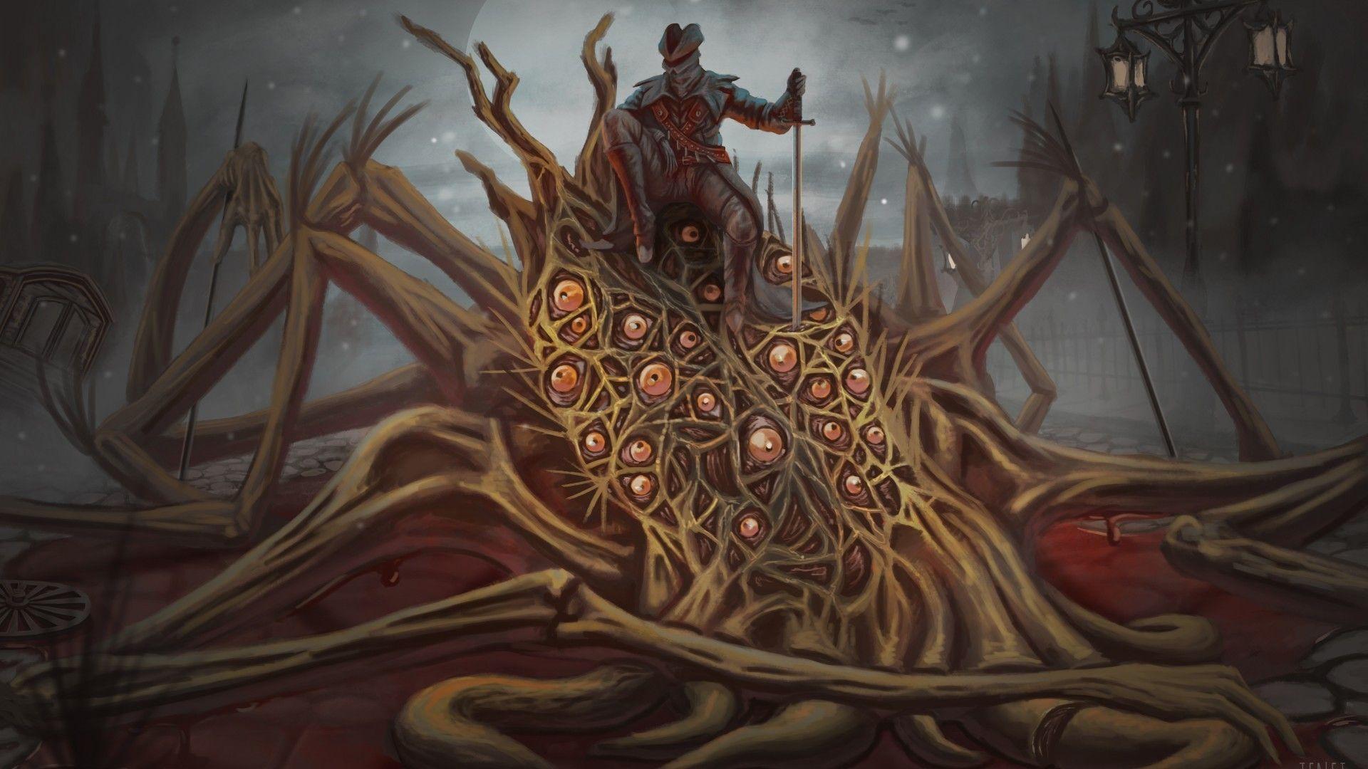 1920x1080 Download 1920x1080 Amygdala, Bloodborne, The Hunter, Sword, Artwork Wallpaper for Widescreen