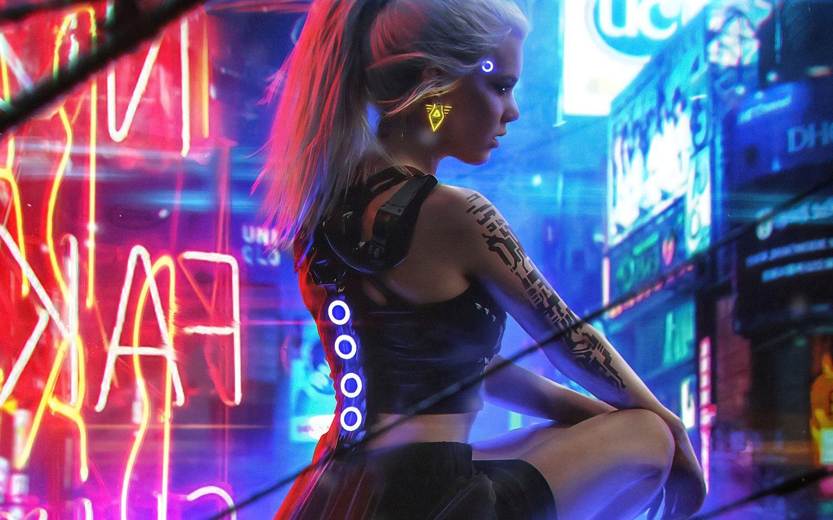 1680x1050 Cyberpunk Neon Girl 4k 1680x1050 Resolution HD 4k Wallpaper, Image, Background, Photo and Picture