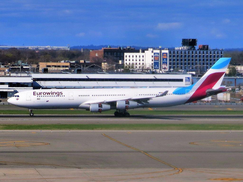 1024x768 Eurowings (Brussels Airlines) Airbus A340 300 OO SCW Landing At JFK