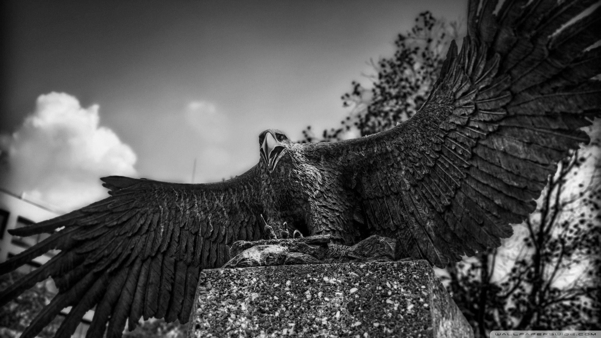 1920x1080 japan black and white animals eagles sculpture 1920x1080 wallpaper High Quality Wallpaper, High Definition Wallpaper