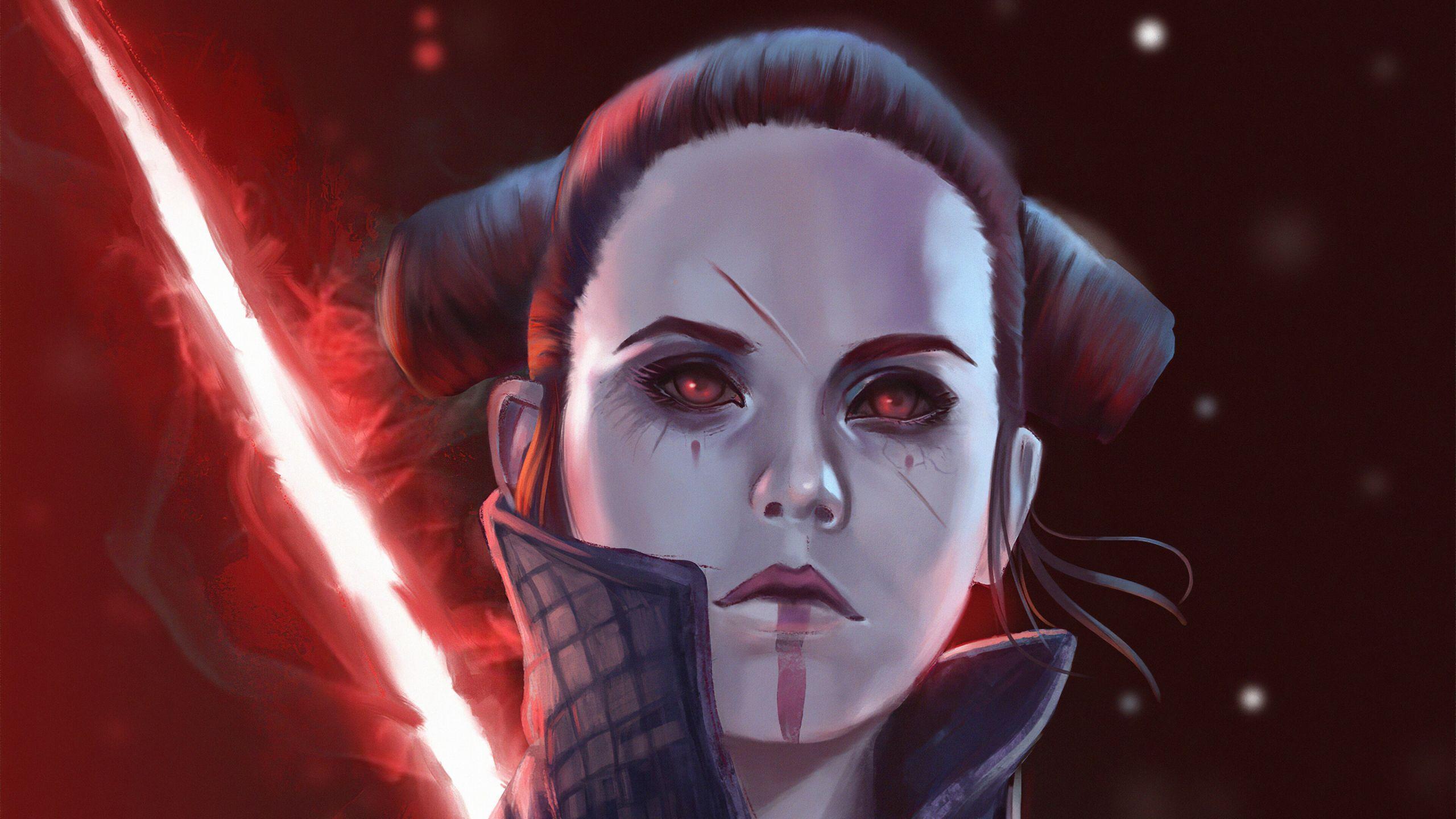 2560x1440 Rey from Star wars in the Dark Side Wallpaper 4k Ultra HD