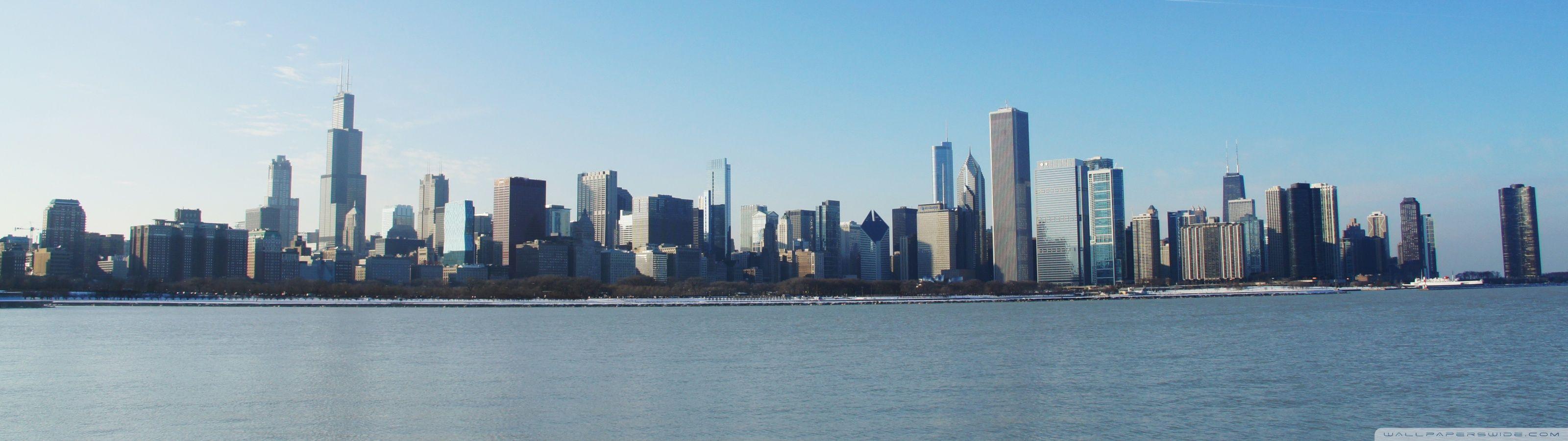 3200x900 Chicago Daylight ❤ 4K HD Desktop Wallpaper for • Wide & Ultra