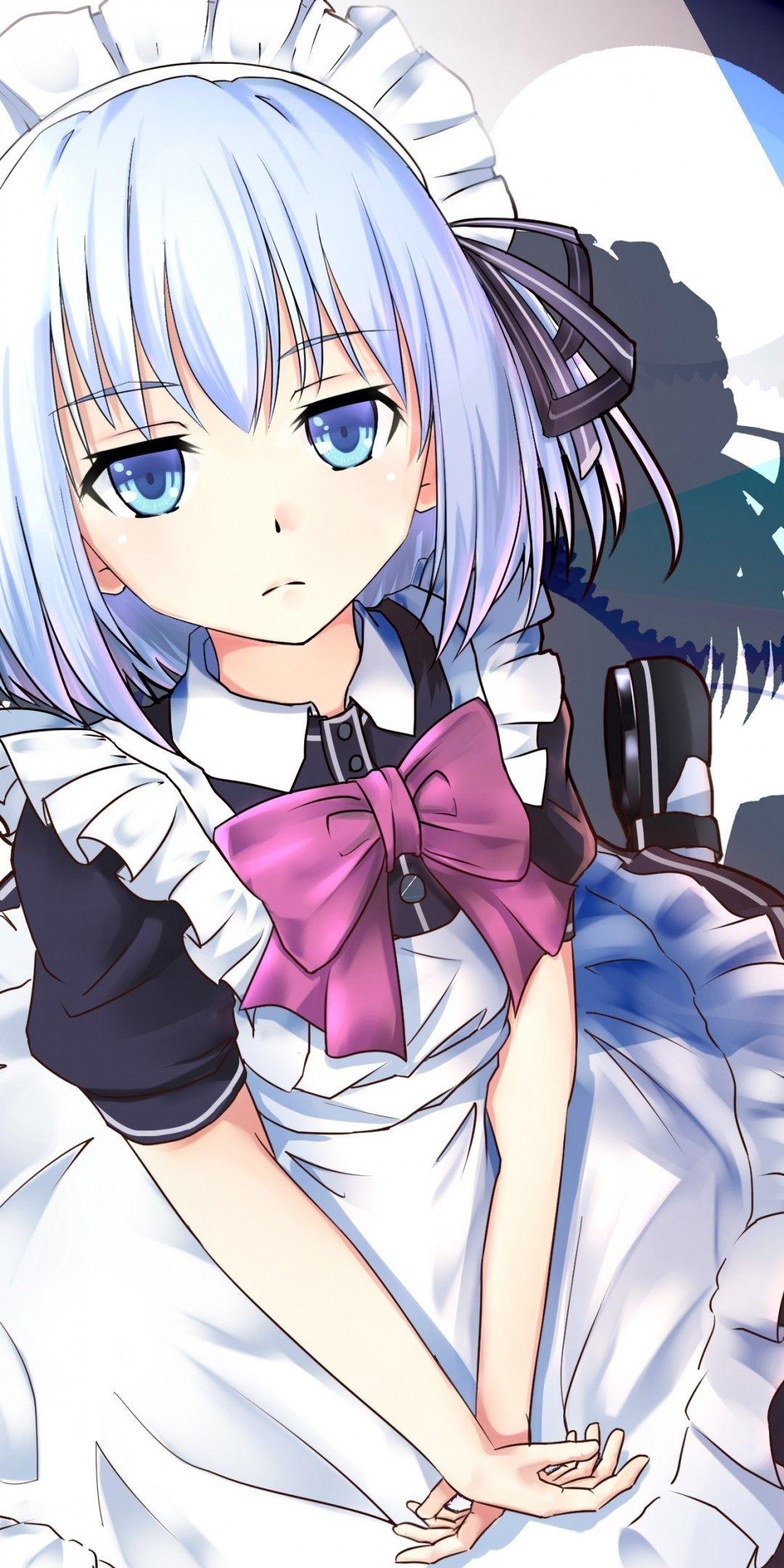 1080x2160 Download 1080x2160 Date A Live, Tobiichi Origami, Maid Clothes, Top View, Short Hair, Headband Wallpaper for Huawei Mate 10
