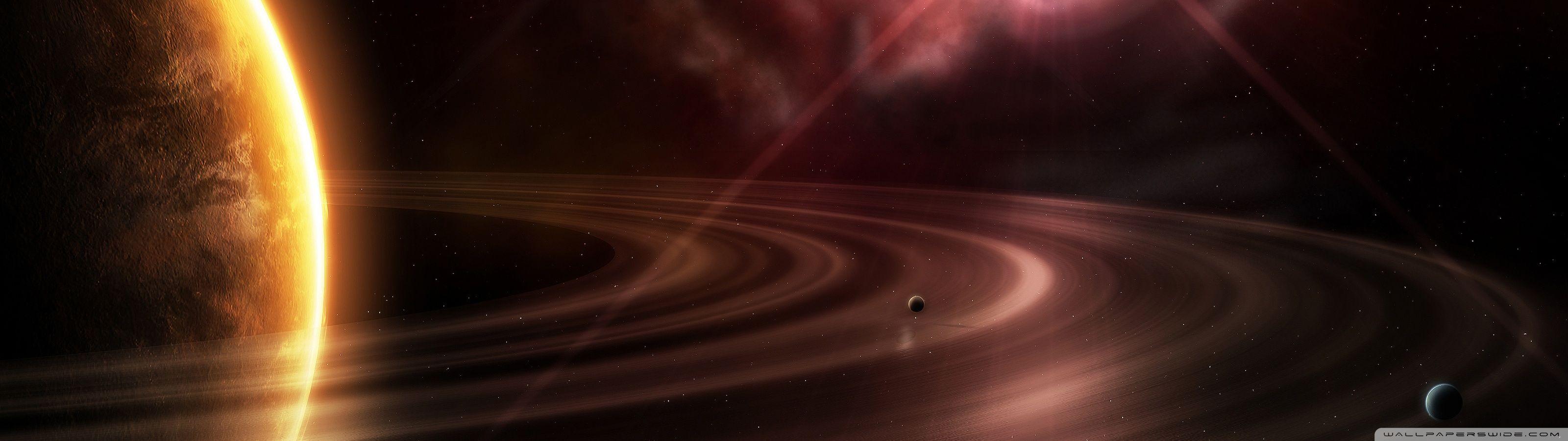 3200x900 Download Planet Dual Monitor HD Wallpaper