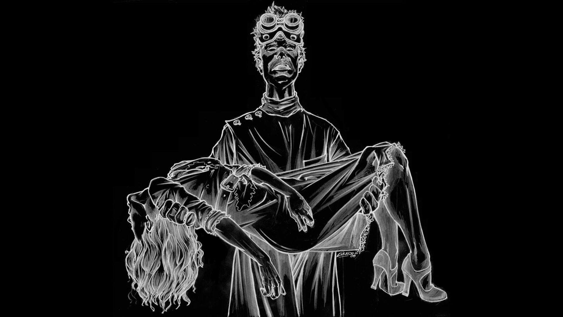 1920x1080 Monochrome Drawings Black Background Dr_ Horrible&;s Sing Along Blog Wallpaperx1080