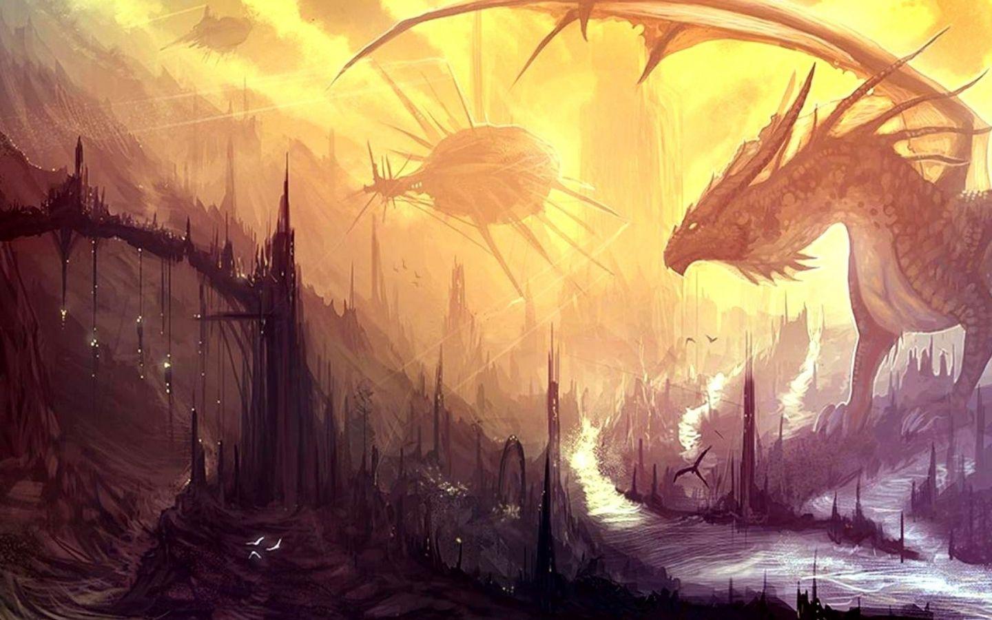 1440x900 Unknown Artist of the future wallpaper. Dragons