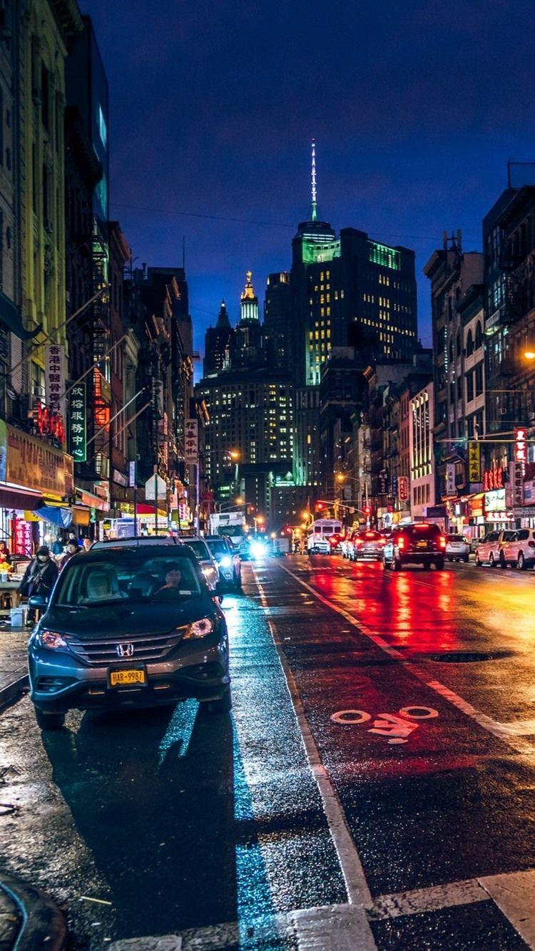 750x1334 Chinatown, New York, City, Street, Night, USA 750x1334 IPhone 8 7 6 6S Wallpaper, Background, Picture, Image