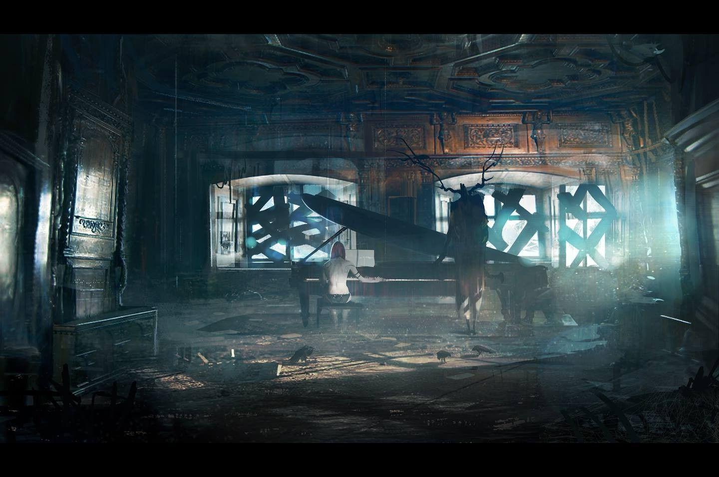 1440x956 artwork, Fantasy Art, Concept Art, Piano, Demon Wallpaper HD / Desktop and Mobile Background