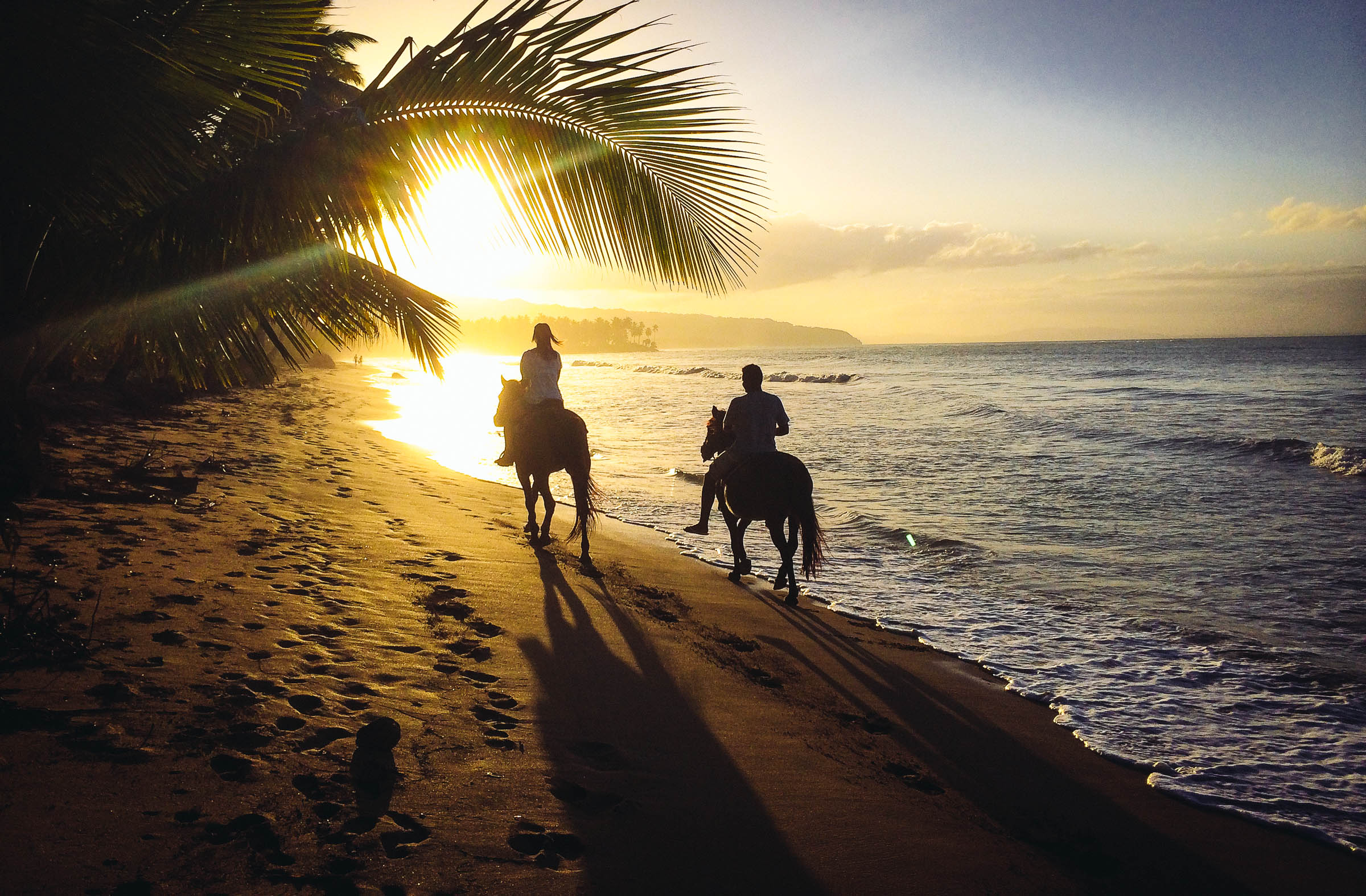 2400x1574 Caribbean Wallpaper: Horseback Riding And The Perfect Beach Sunset