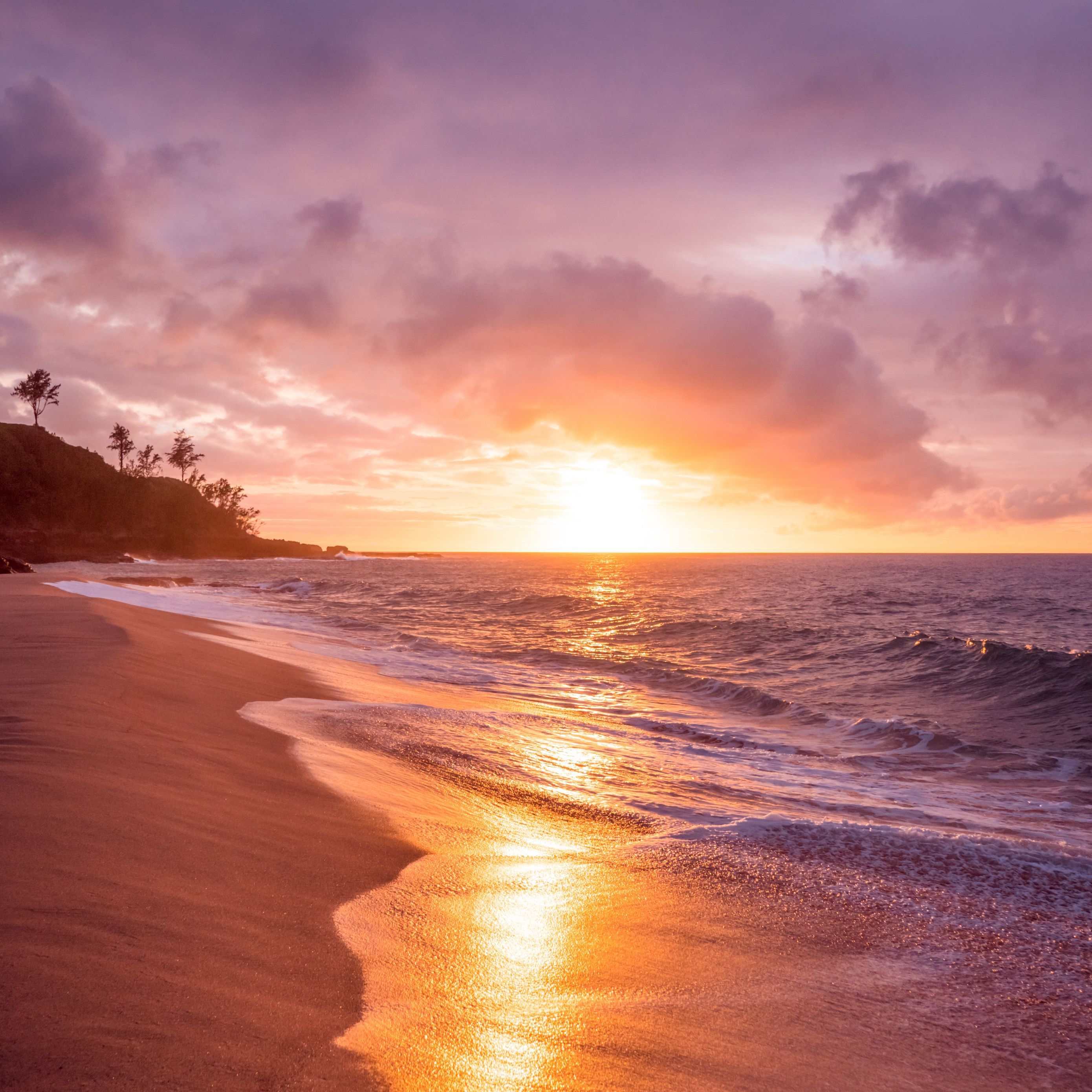 2780x2780 Download wallpaper 2780x2780 sea, beach, sunset, waves, surf ipad air, ipad air ipad ipad ipad mini ipad mini ipad mini ipad pro 9.7 for parallax HD background