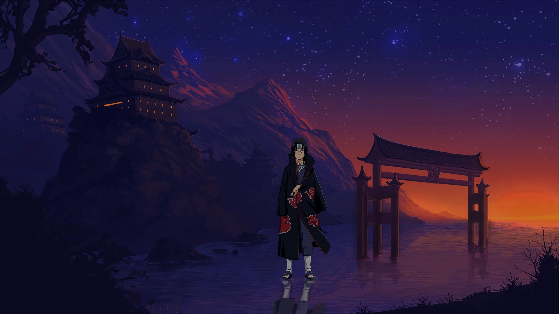1920x1080 Wallpaper night, Naruto, Naruto, Itachi Uchiha for mobile and desktop, section сёнэн, resolution 1920x1080