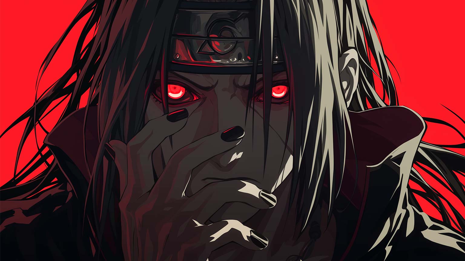 1536x864 Itachi with Intense Gaze Desktop Wallpaper Wallpaper in 4K