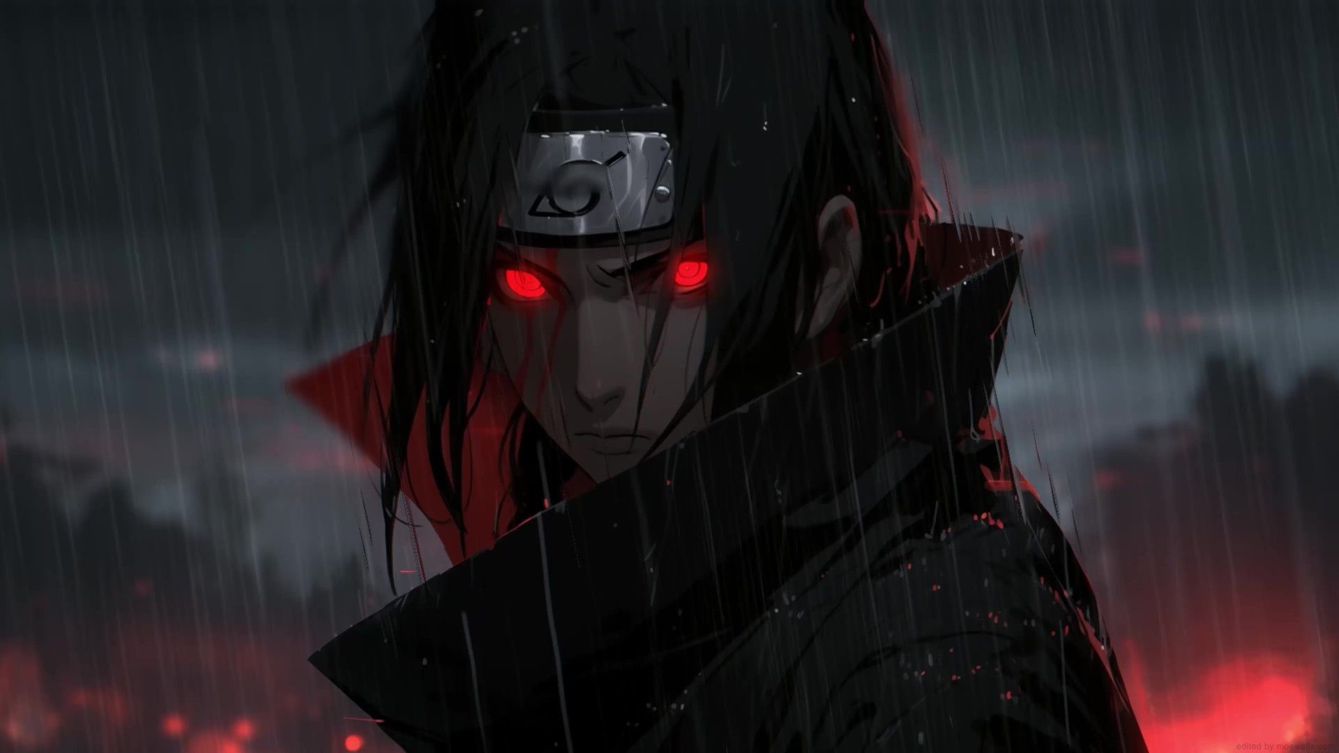 1920x1080 Akatsuki Itachi In The Rain Live Wallpaper