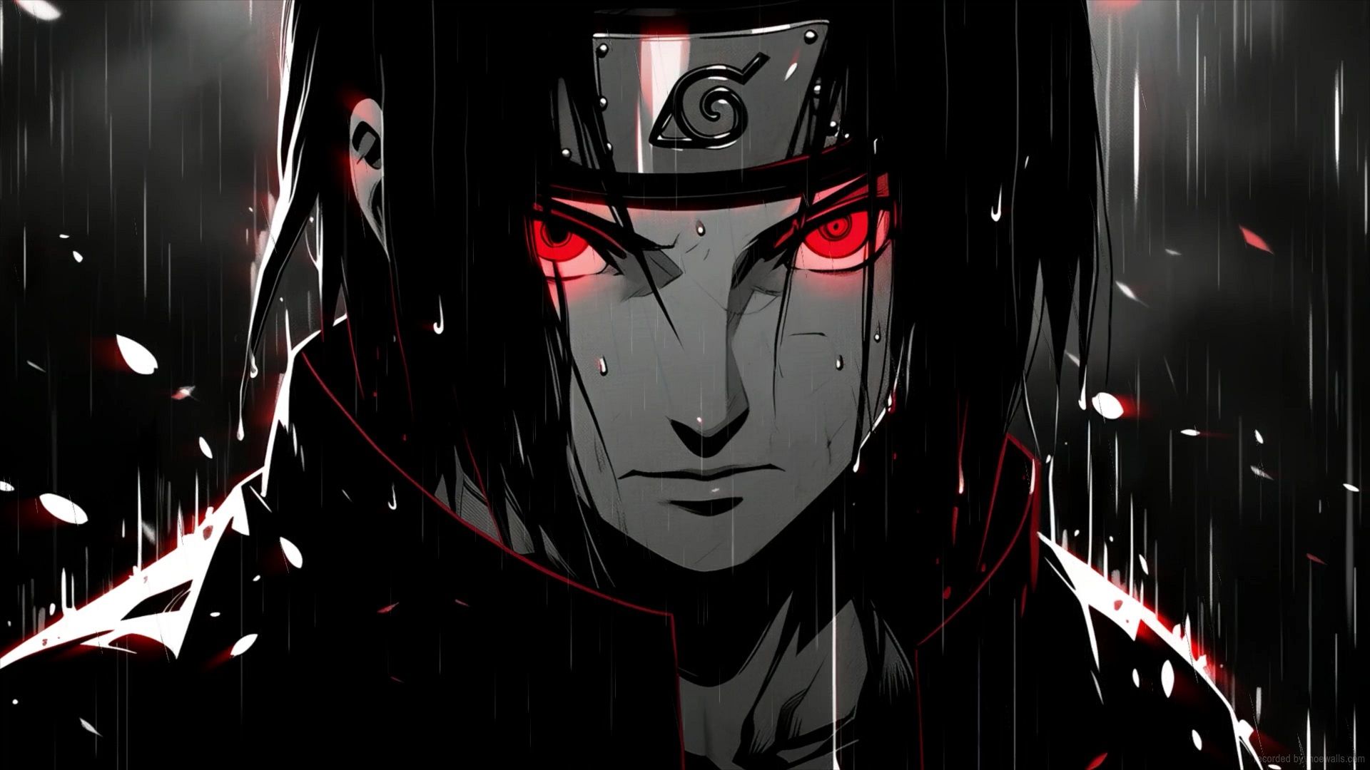 1920x1080 Itachi Akatsuki In The Rain Live Wallpaper