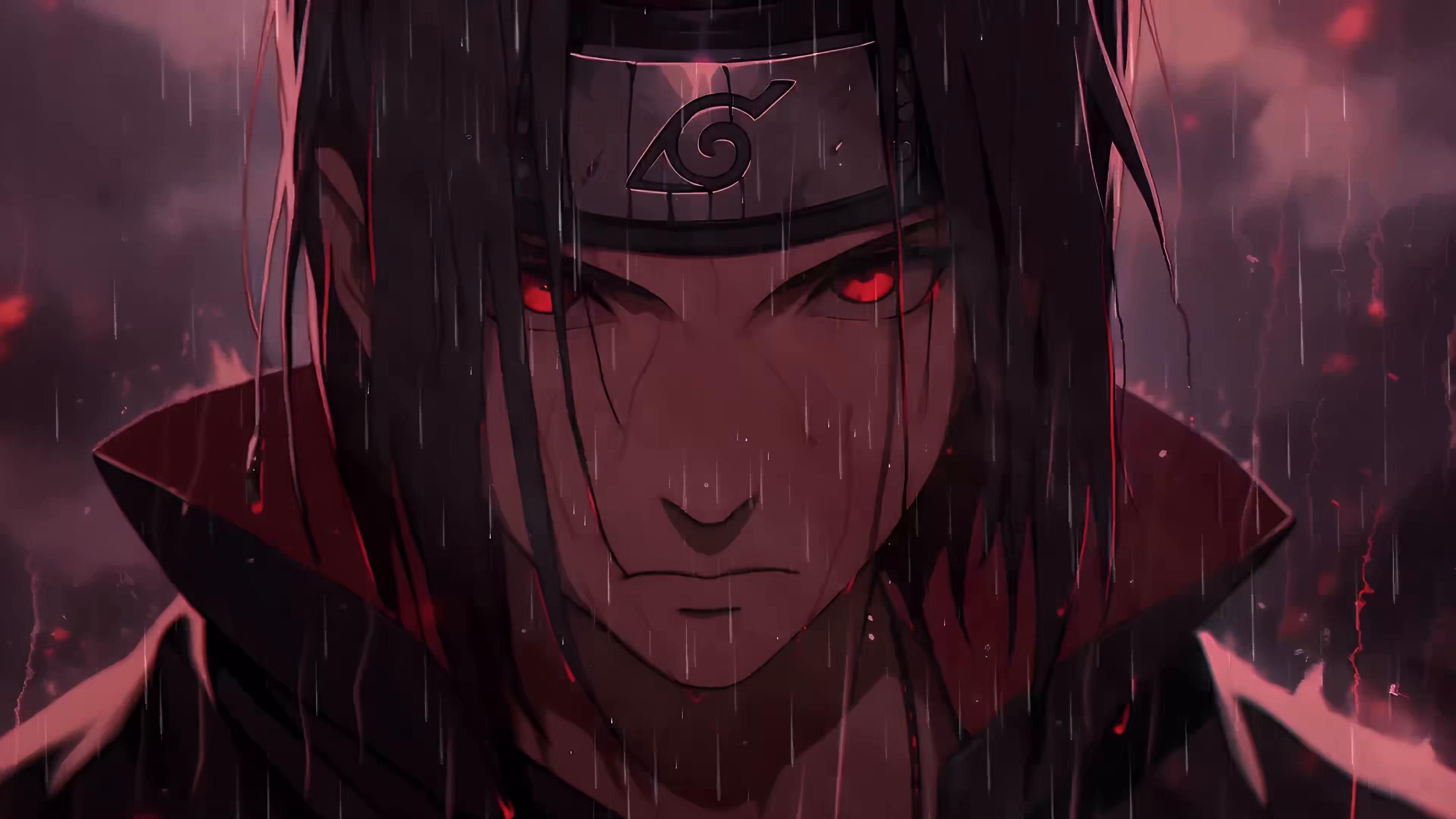 3840x2160 Itachi in the Heavy Rain Live Wallpaper