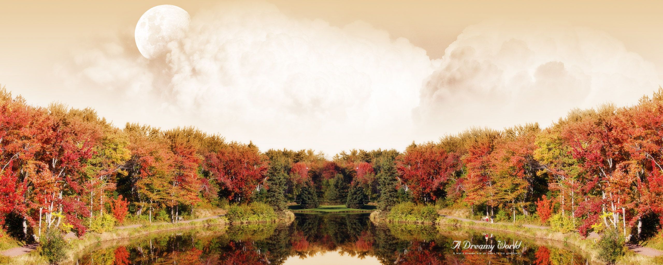 2560x1024 Autumn Dual Monitor Wallpaper