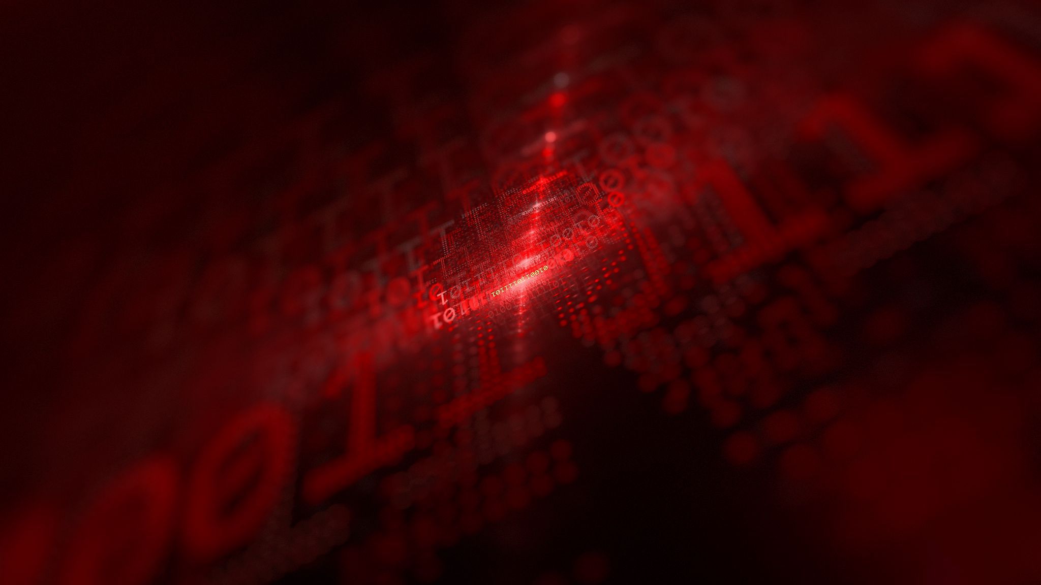 2048x1152 Download wallpaper 2048x1152 code, glow, red, numbers, matrix ultrawide monitor HD background